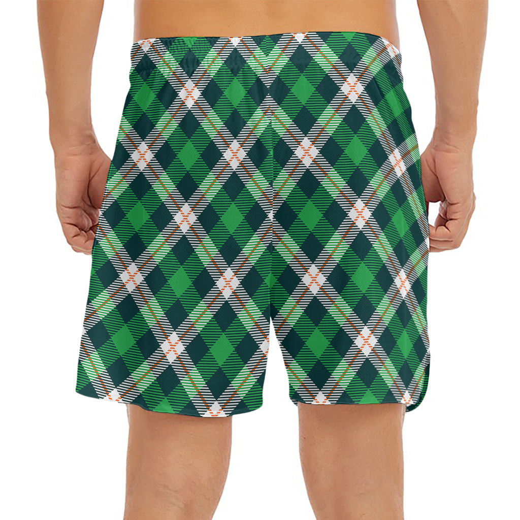 Saint Patrick's Day Irish Tartan Print Men's Split Running Shorts