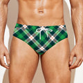 Saint Patrick's Day Irish Tartan Print Men's Swim Briefs