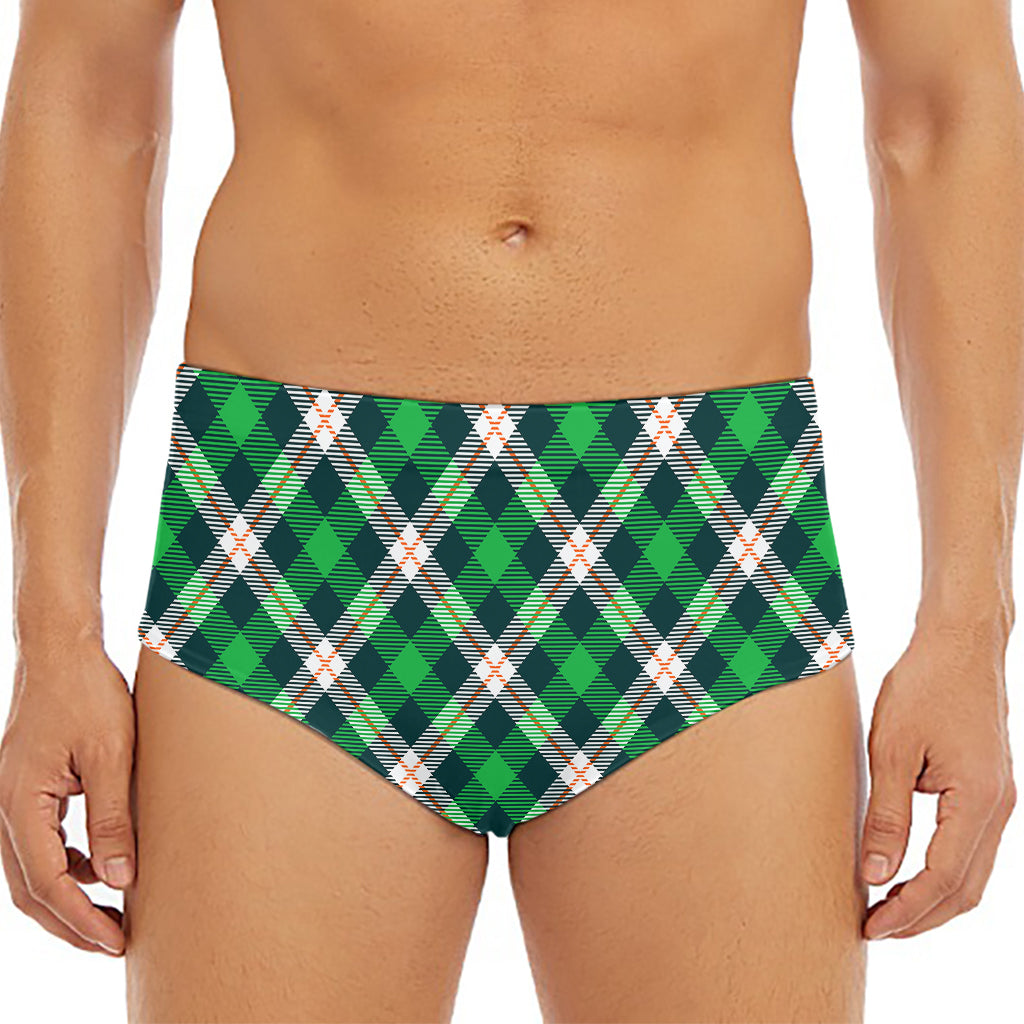 Saint Patrick's Day Irish Tartan Print Men's Triangle Swim Briefs