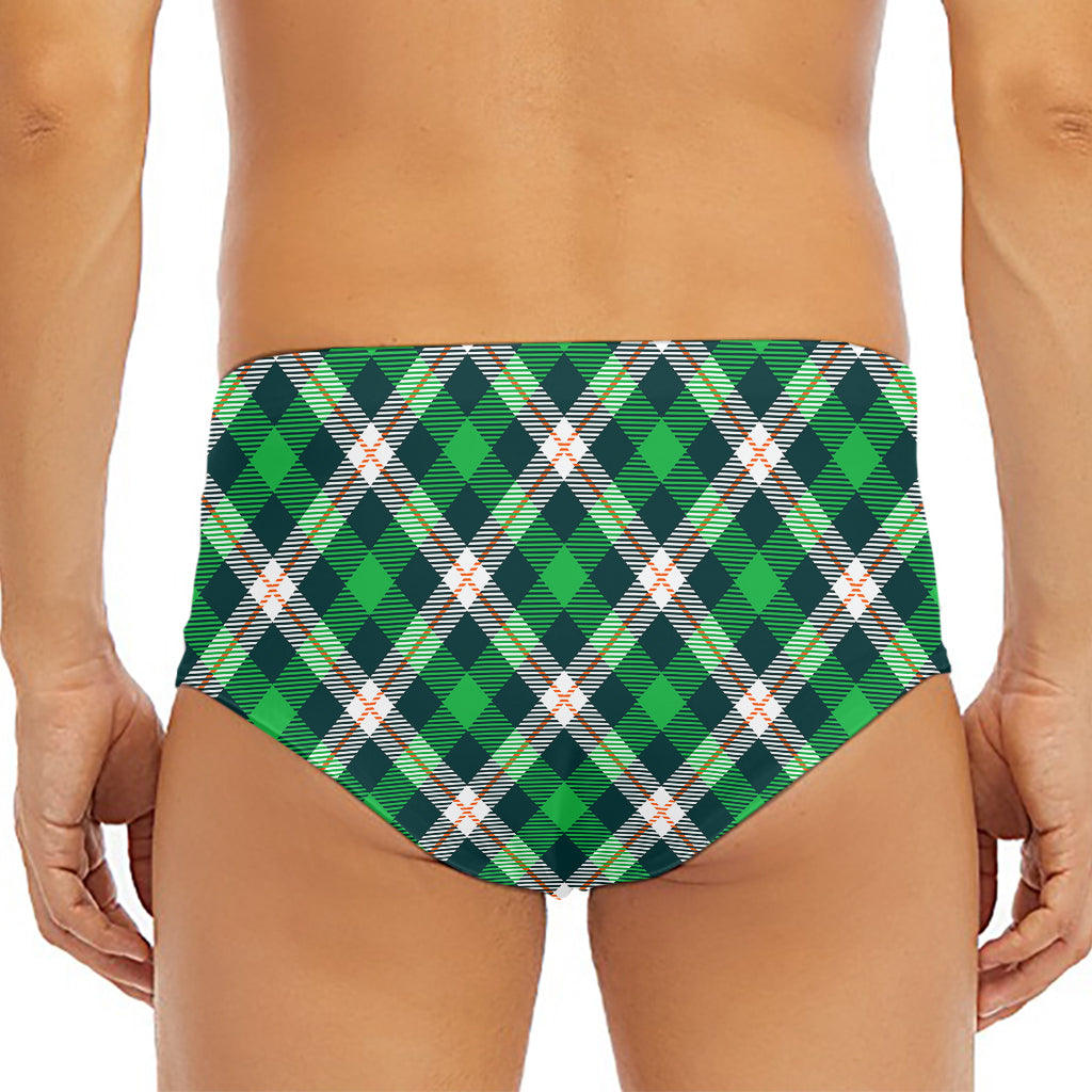 Saint Patrick's Day Irish Tartan Print Men's Triangle Swim Briefs