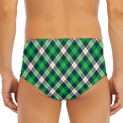 Saint Patrick's Day Irish Tartan Print Men's Triangle Swim Briefs