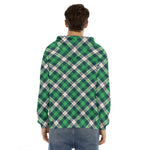 Saint Patrick's Day Irish Tartan Print Men's Velvet Pullover Hoodie