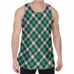 Saint Patrick's Day Irish Tartan Print Men's Velvet Tank Top