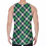 Saint Patrick's Day Irish Tartan Print Men's Velvet Tank Top
