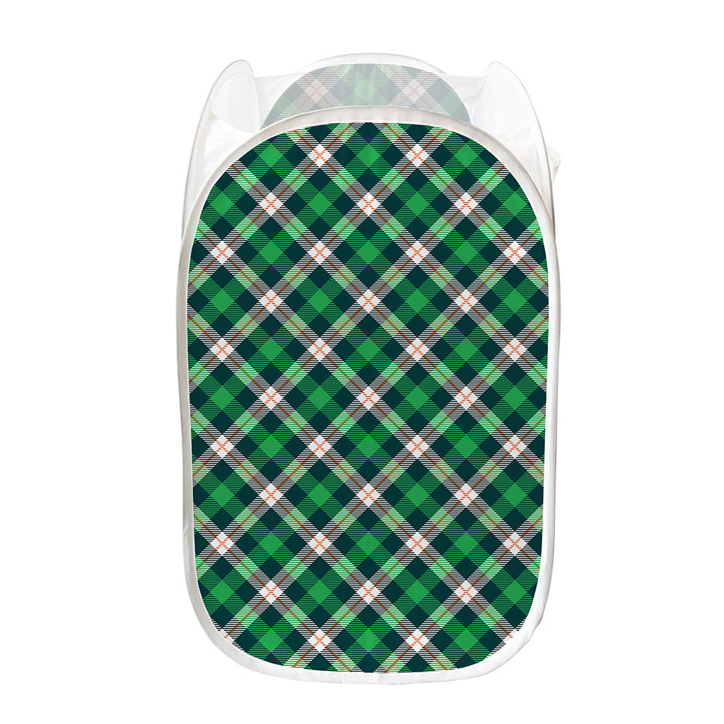 Saint Patrick's Day Irish Tartan Print Mesh Laundry Hamper