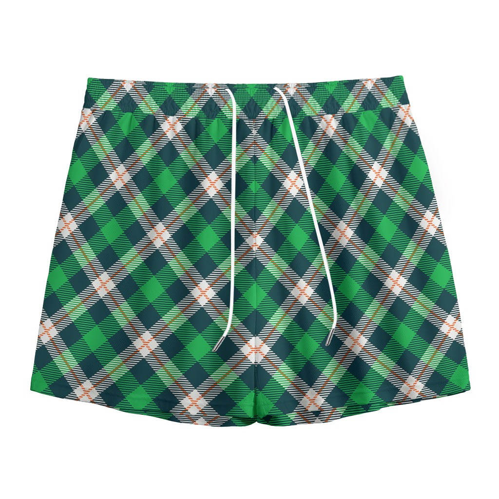 Saint Patrick's Day Irish Tartan Print Mesh Shorts