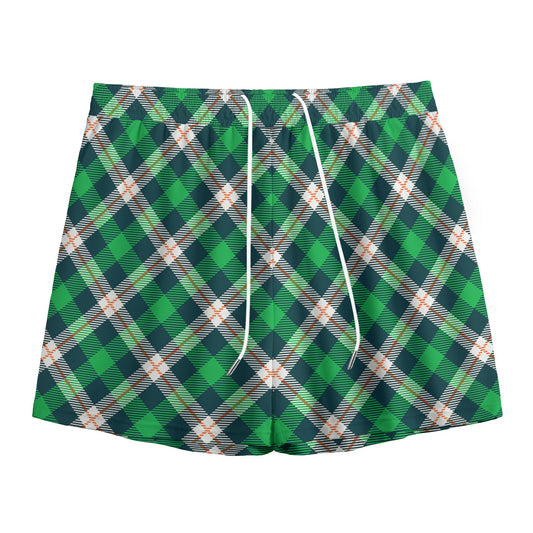Saint Patrick's Day Irish Tartan Print Mesh Shorts