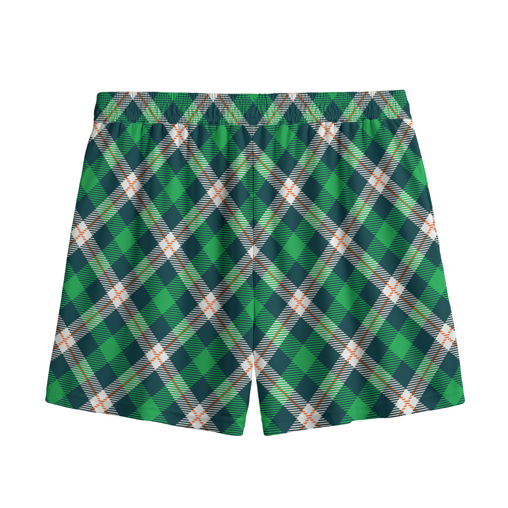 Saint Patrick's Day Irish Tartan Print Mesh Shorts