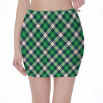 Saint Patrick's Day Irish Tartan Print Pencil Mini Skirt