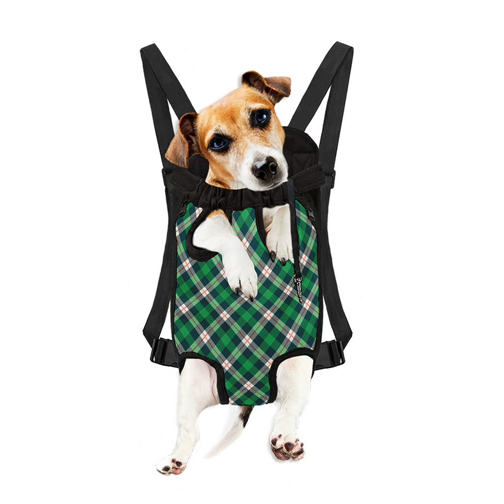 Saint Patrick's Day Irish Tartan Print Pet Carrier Backpack