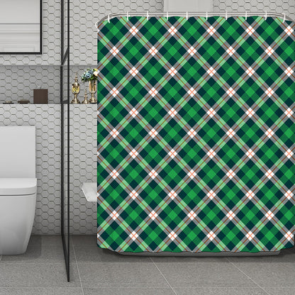 Saint Patrick's Day Irish Tartan Print Polyester Shower Curtain