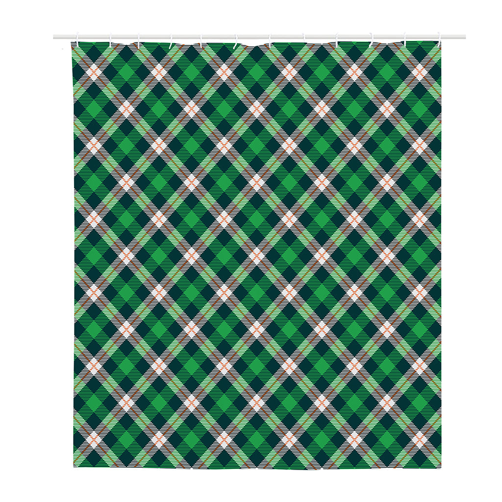 Saint Patrick's Day Irish Tartan Print Polyester Shower Curtain