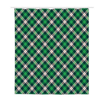 Saint Patrick's Day Irish Tartan Print Polyester Shower Curtain