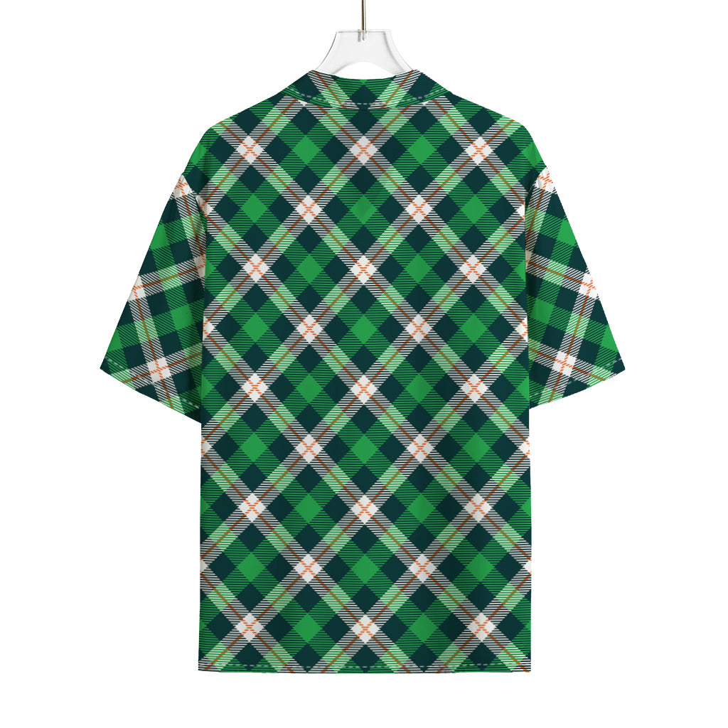 Saint Patrick's Day Irish Tartan Print Rayon Hawaiian Shirt