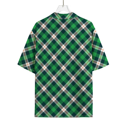 Saint Patrick's Day Irish Tartan Print Rayon Hawaiian Shirt