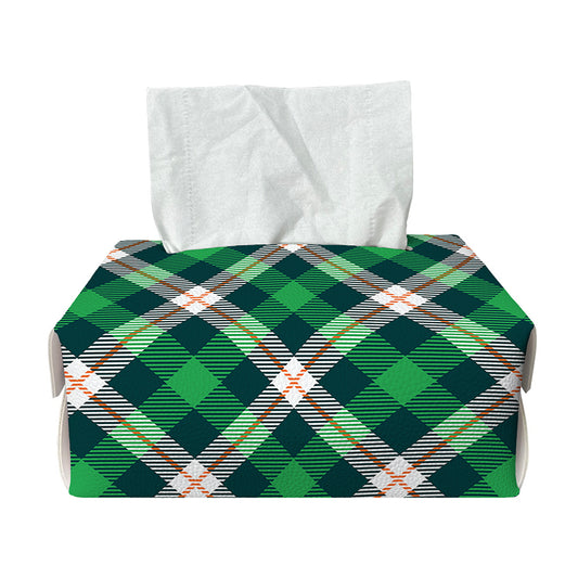 Saint Patrick's Day Irish Tartan Print Rectangle Tissue Box Cover