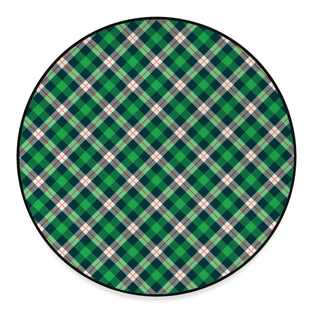 Saint Patrick's Day Irish Tartan Print Round Floor Mat