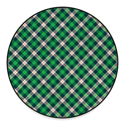 Saint Patrick's Day Irish Tartan Print Round Floor Mat