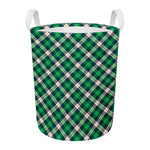 Saint Patrick's Day Irish Tartan Print Round Laundry Basket