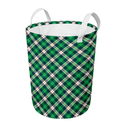 Saint Patrick's Day Irish Tartan Print Round Laundry Basket