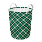 Saint Patrick's Day Irish Tartan Print Round Laundry Basket