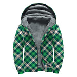 Saint Patrick's Day Irish Tartan Print Sherpa Lined Zip Up Hoodie