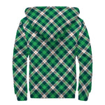 Saint Patrick's Day Irish Tartan Print Sherpa Lined Zip Up Hoodie