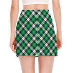Saint Patrick's Day Irish Tartan Print Side Slit Mini Skirt