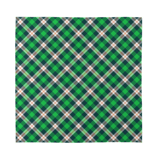 Saint Patrick's Day Irish Tartan Print Silk Bandana