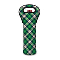 Saint Patrick's Day Irish Tartan Print Single Neoprene Wine Tote