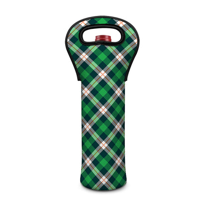 Saint Patrick's Day Irish Tartan Print Single Neoprene Wine Tote