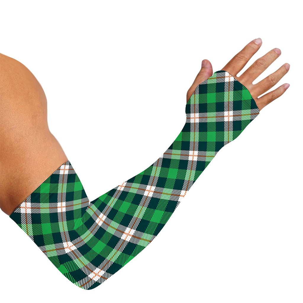 Saint Patrick's Day Irish Tartan Print Sun Protection Arm Sleeves