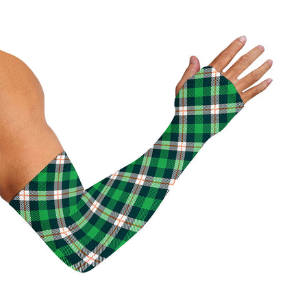 Saint Patrick's Day Irish Tartan Print Sun Protection Arm Sleeves