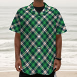 Saint Patrick's Day Irish Tartan Print Textured Short Sleeve Shirt
