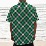 Saint Patrick's Day Irish Tartan Print Textured Short Sleeve Shirt
