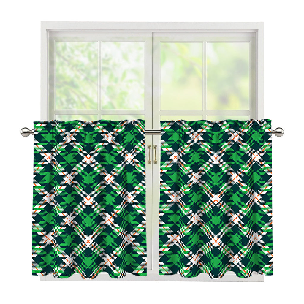 Saint Patrick's Day Irish Tartan Print Tier Curtains
