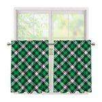 Saint Patrick's Day Irish Tartan Print Tier Curtains