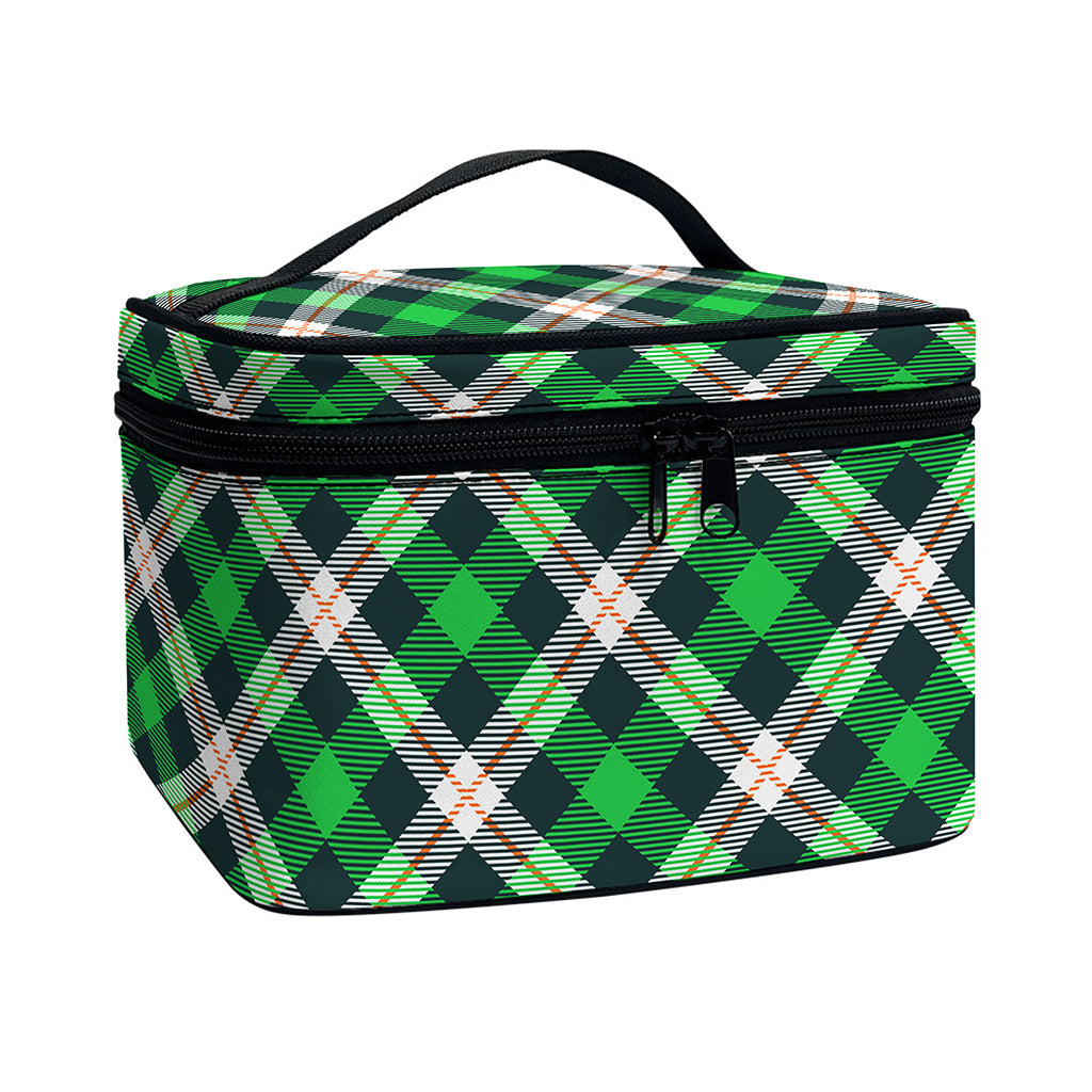 Saint Patrick's Day Irish Tartan Print Travel Makeup Bag