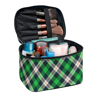 Saint Patrick's Day Irish Tartan Print Travel Makeup Bag