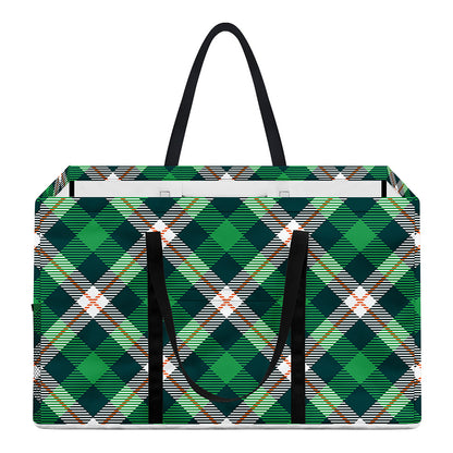 Saint Patrick's Day Irish Tartan Print Utility Tote Bag