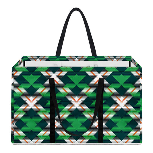 Saint Patrick's Day Irish Tartan Print Utility Tote Bag