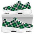 Saint Patrick's Day Irish Tartan Print White Chunky Shoes