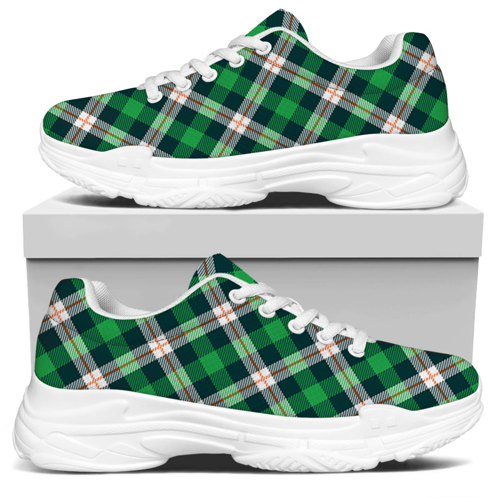 Saint Patrick's Day Irish Tartan Print White Chunky Shoes