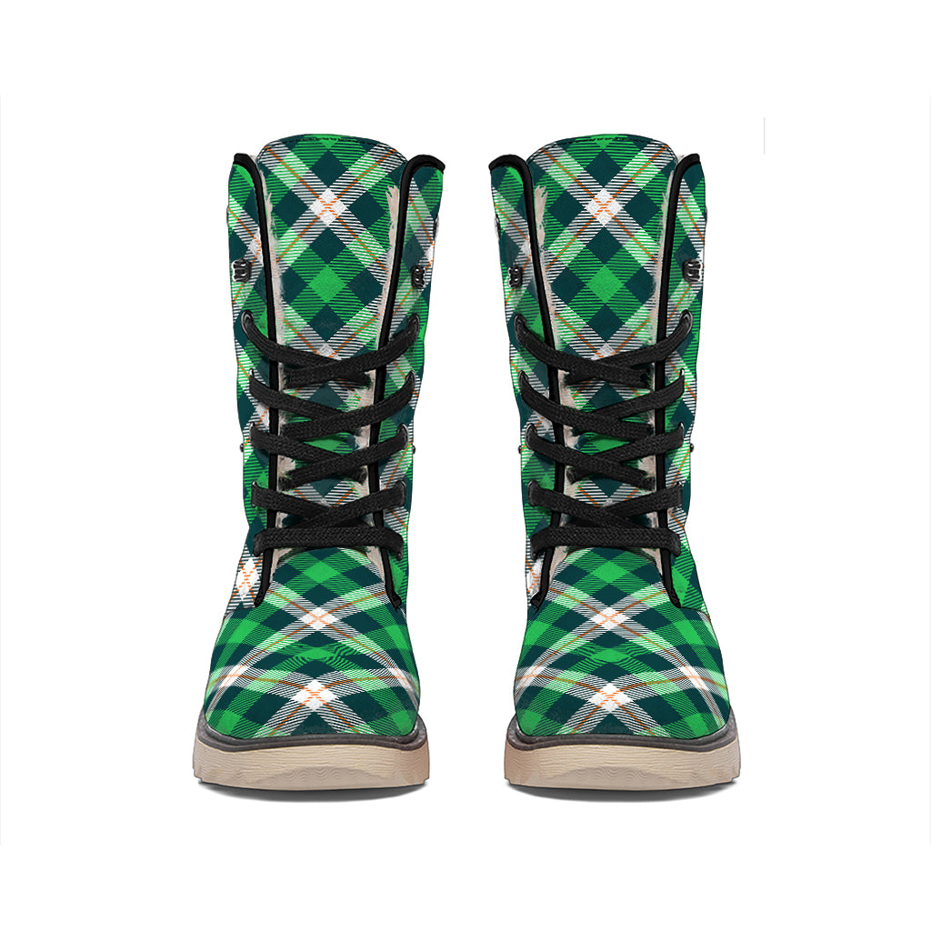 Saint Patrick's Day Irish Tartan Print Winter Boots