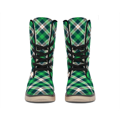 Saint Patrick's Day Irish Tartan Print Winter Boots