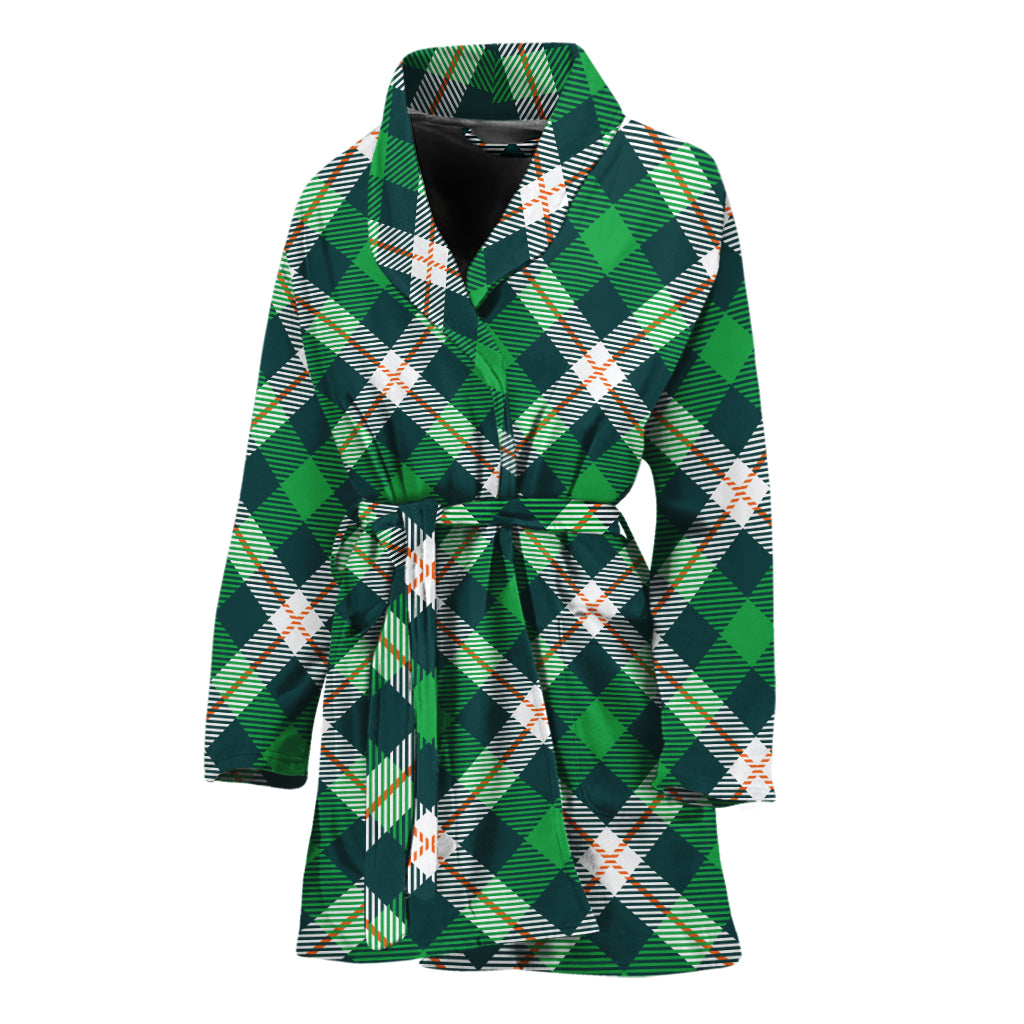 Saint Patrick's Day Irish Tartan Print Women's Bathrobe