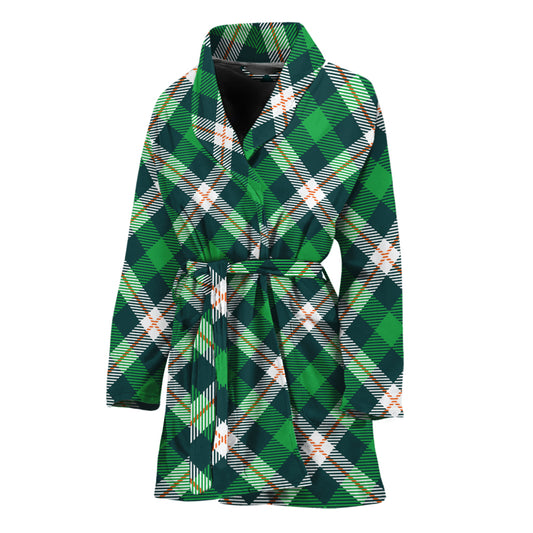 Saint Patrick's Day Irish Tartan Print Women's Bathrobe