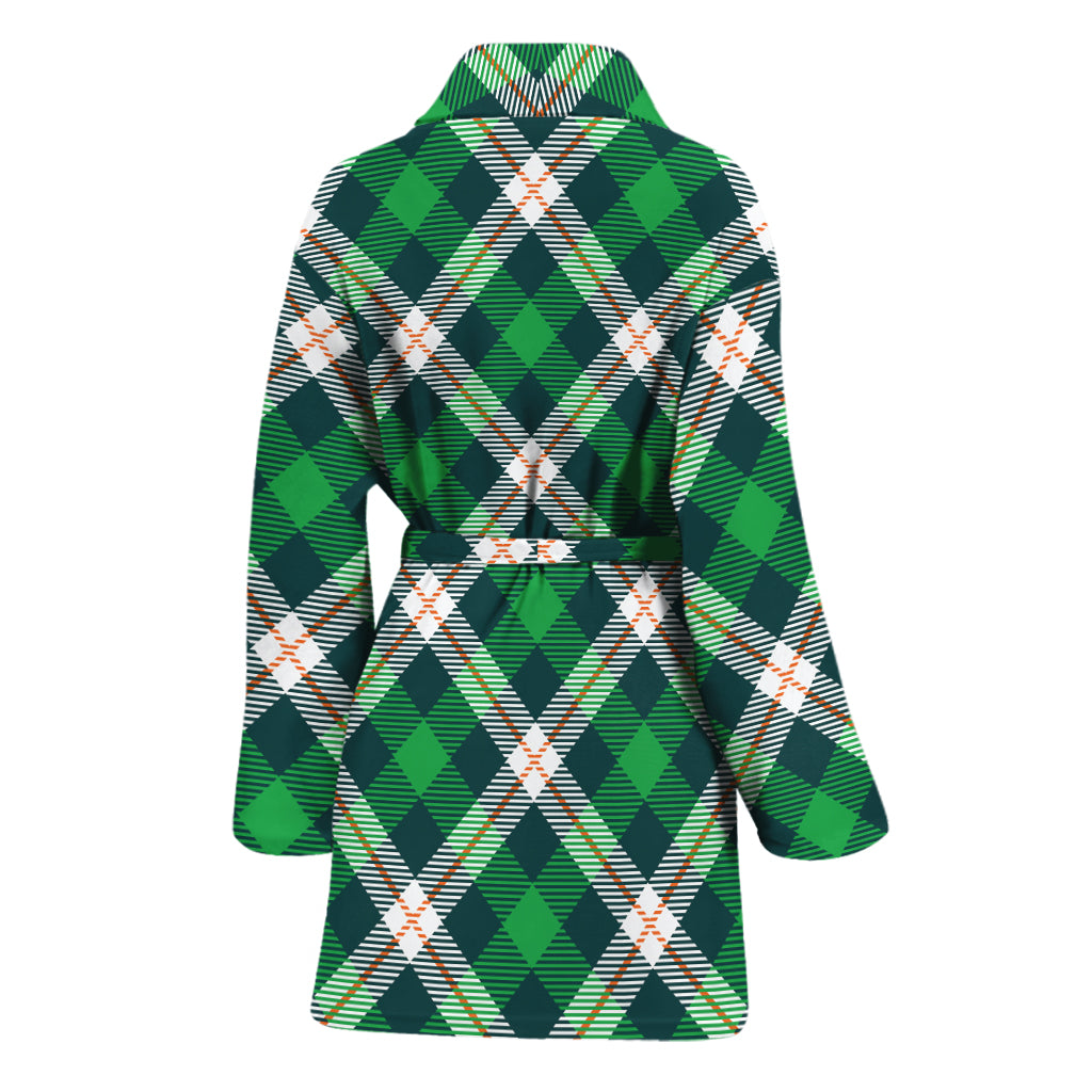 Saint Patrick's Day Irish Tartan Print Women's Bathrobe