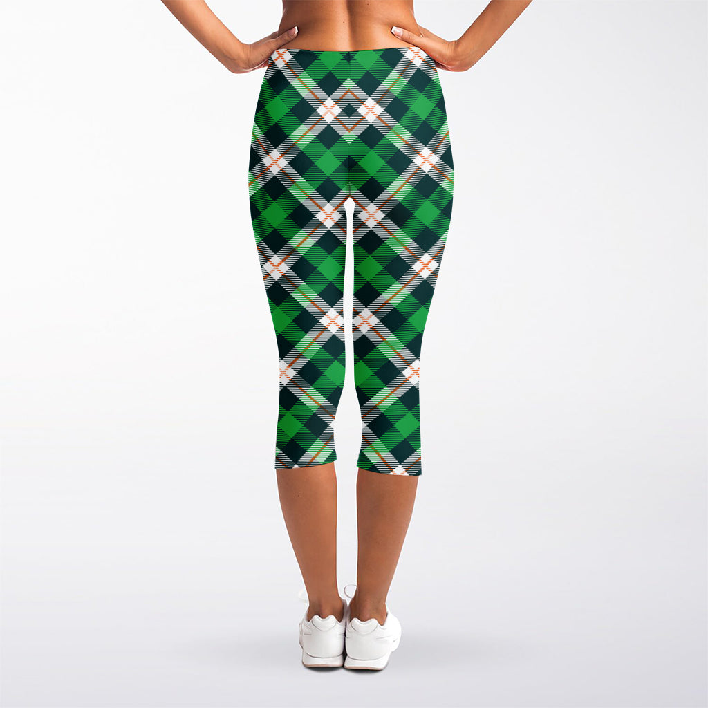 Saint Patrick's Day Irish Tartan Print Women's Capri Leggings