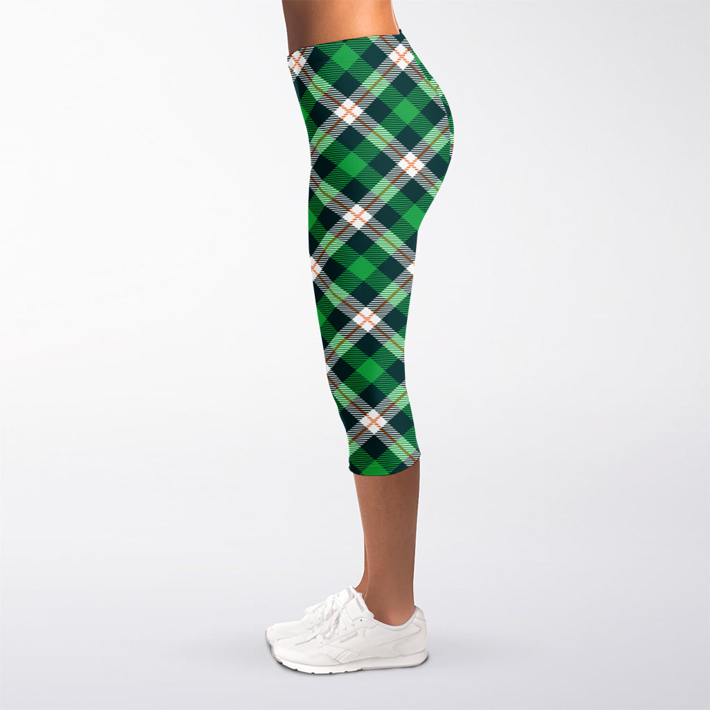 Saint Patrick's Day Irish Tartan Print Women's Capri Leggings